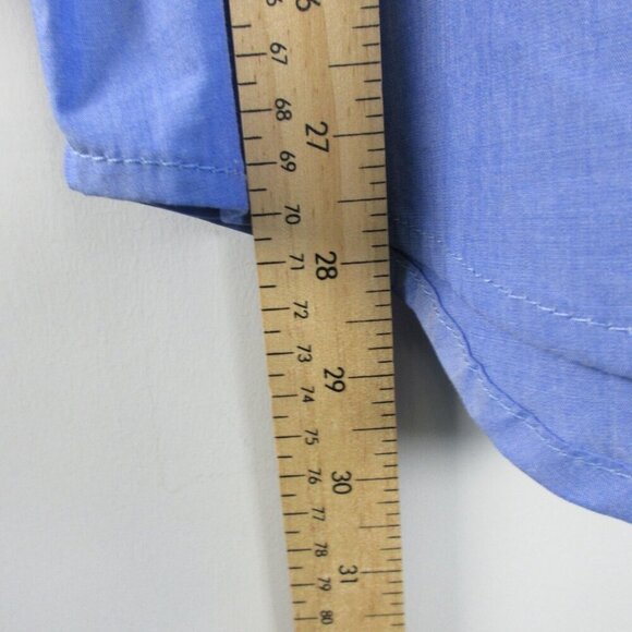 J McLaughlin Women's Button Up Blouse M Blue Dress Shirt Long Sleeve Casual 206 - Picture 8 of 9
